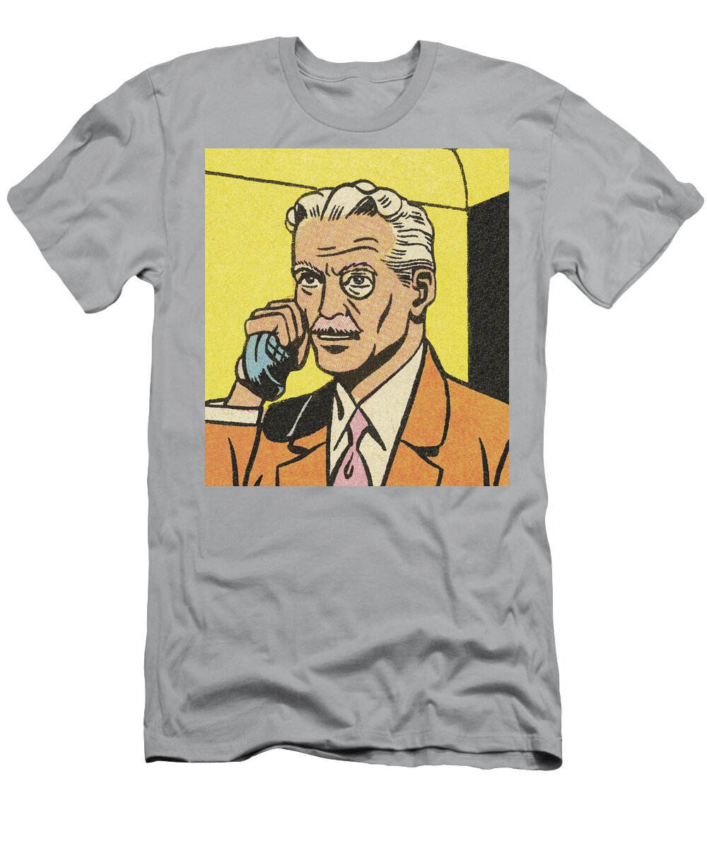 Man on Phone Csa Images T-Shirt