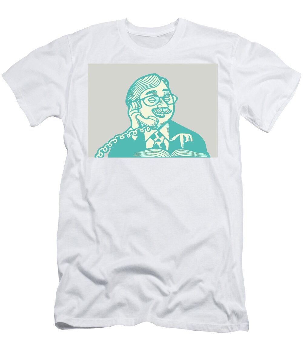 Man on Phone Pointing Csa Images T-Shirt