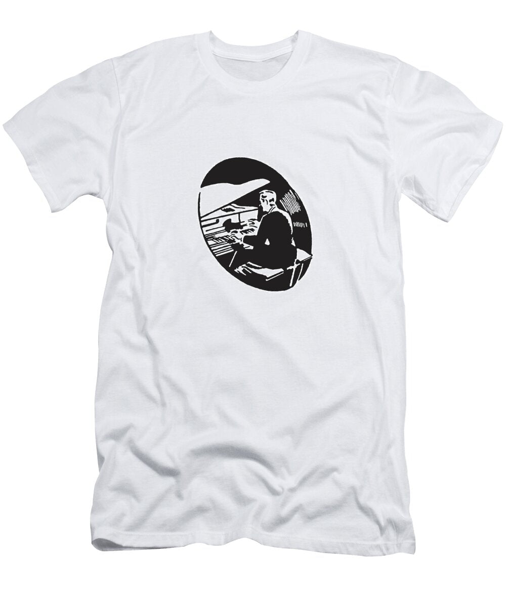 Man Playing Piano Csa Images T-Shirt
