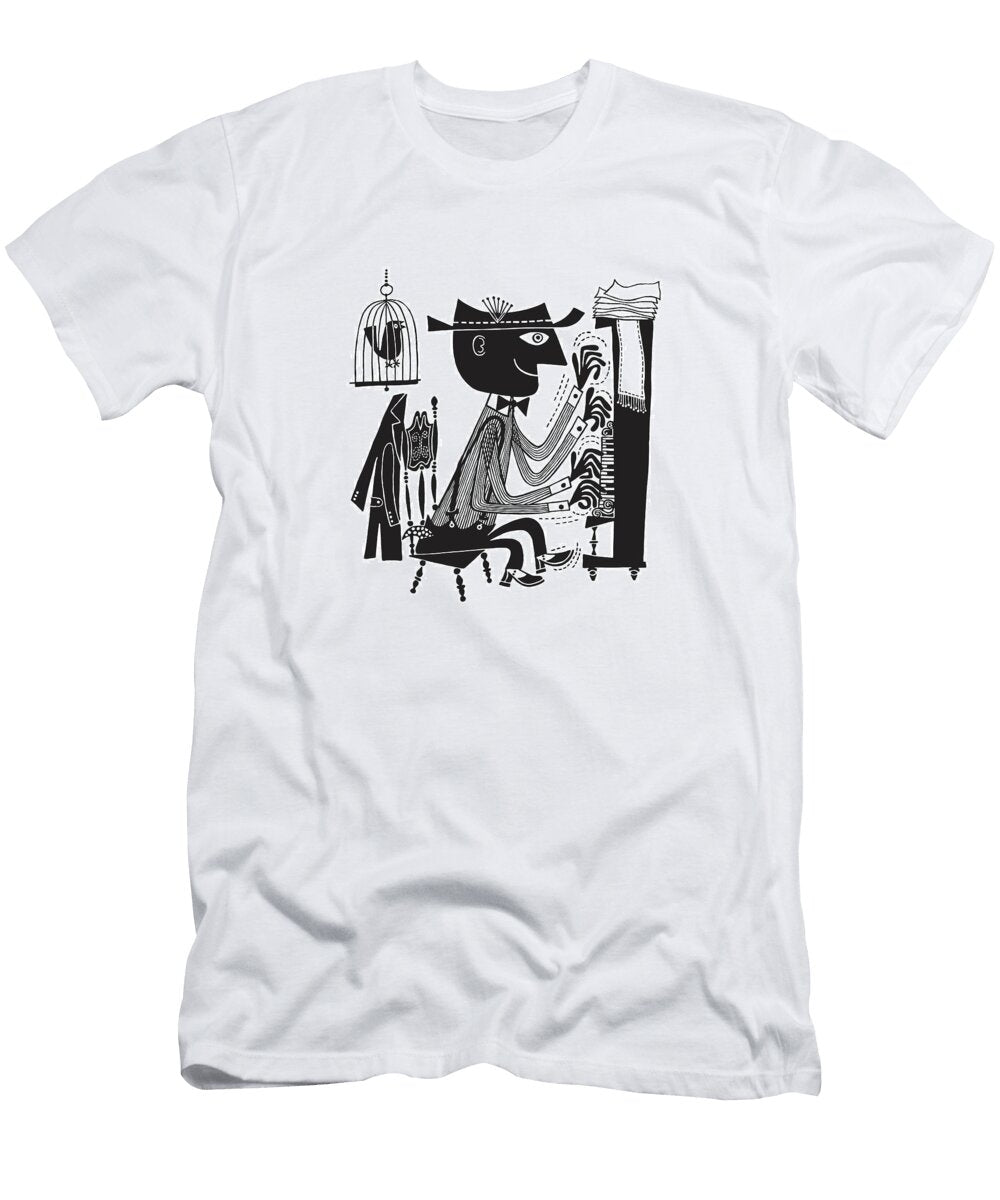 Man Playing Piano Fast Csa Images T-Shirt