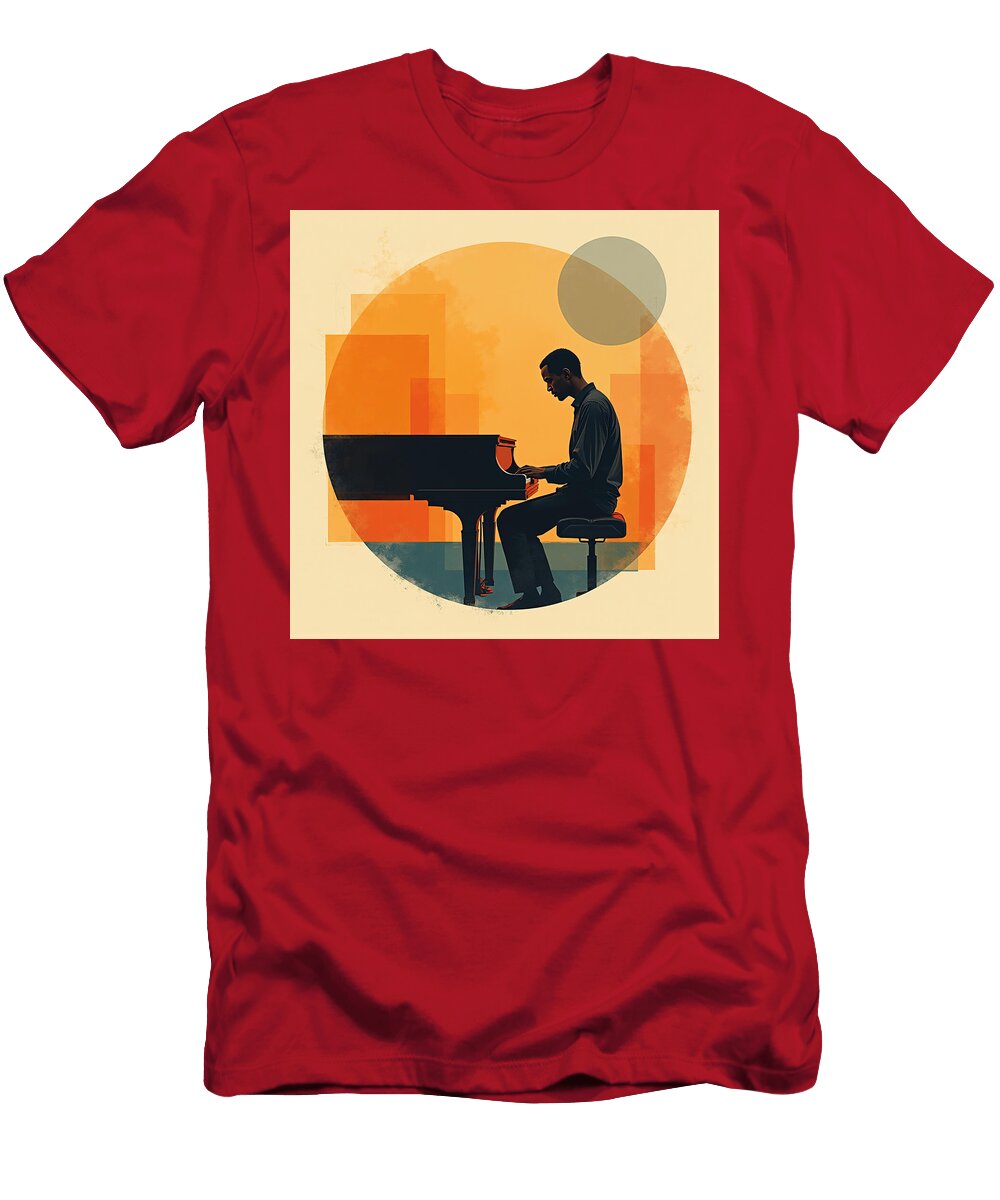 Man Playing Piano in Abstract Setting Damien Vienna T-Shirt