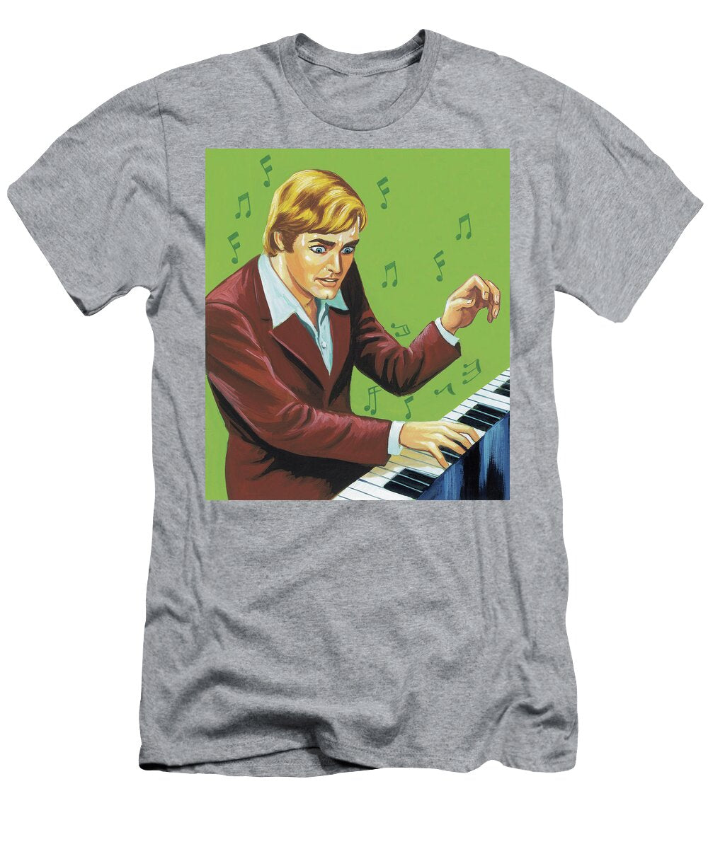 Man Playing the Piano Csa Images T-Shirt