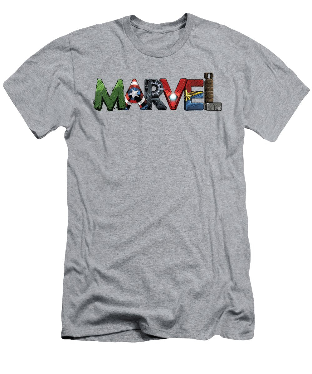 Marvel Avengers Character Text Portrait Shell Arita T-Shirt