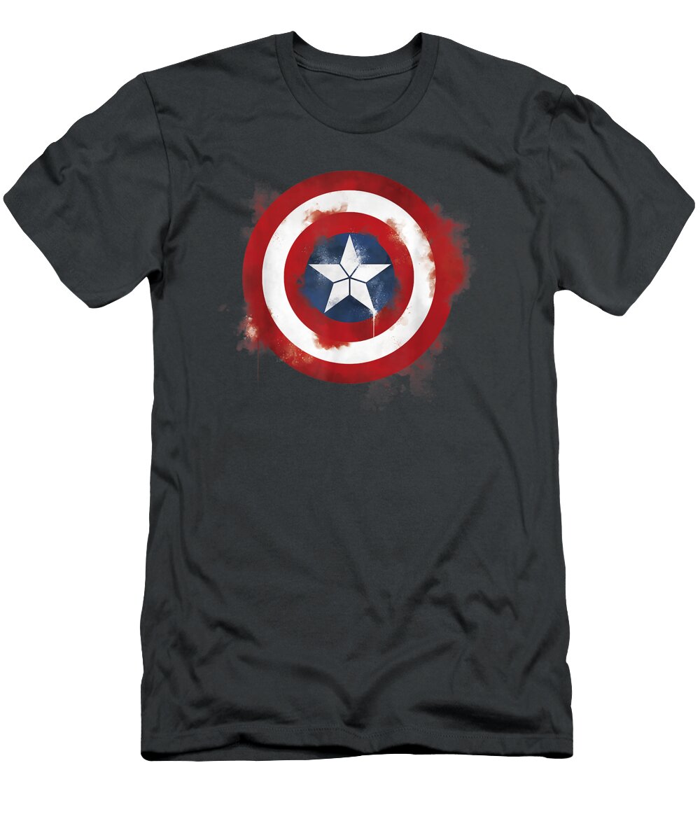 Marvel Avengers Endgame Spray Paint Captain America Logo1 Boshrp Yousa T-Shirt