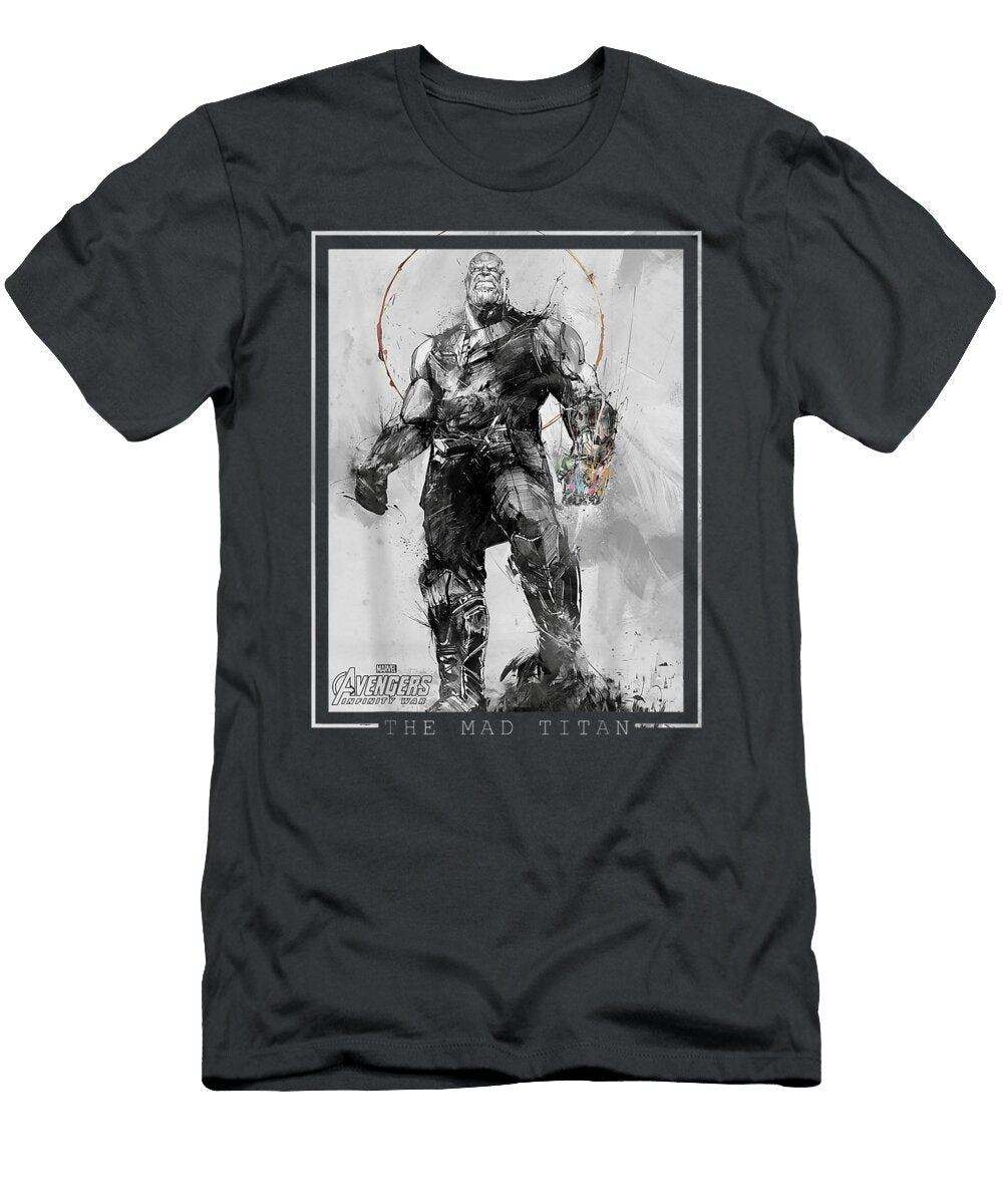 Marvel Avengers Infinity War Thanos Sketch Graphic Monte Aimen T-Shirt
