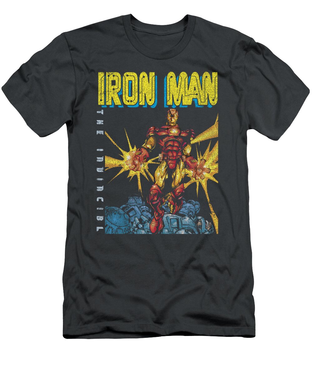 Marvel Avengers Iron Man the Invincible Dark Portrait Rouxj Remi T-Shirt