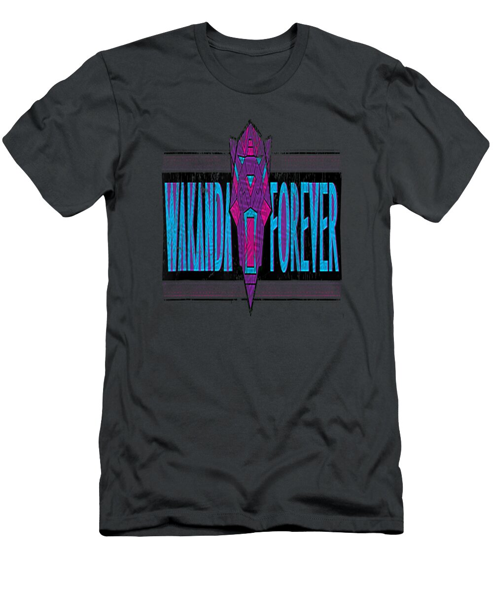 Marvel Black Panther Wakanda Forever Movie Stylized Logo Jamesa Chase T-Shirt