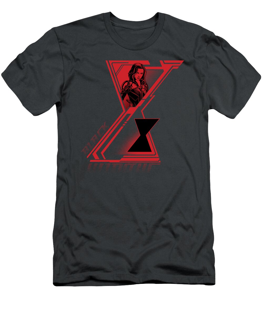 Marvel Black Widow Double Logo Portrait Zeno Sage T-Shirt