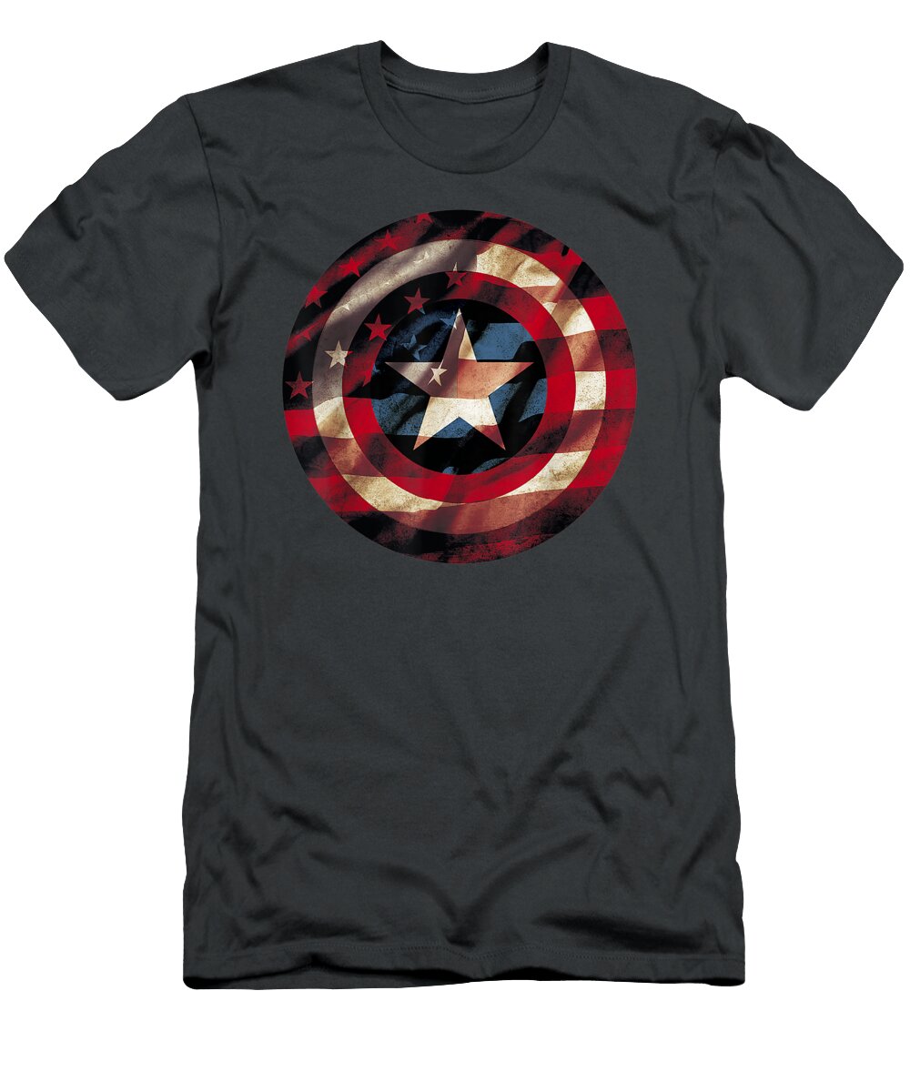 Marvel Captain America Avengers Shield Flag Gyani Layla T-Shirt