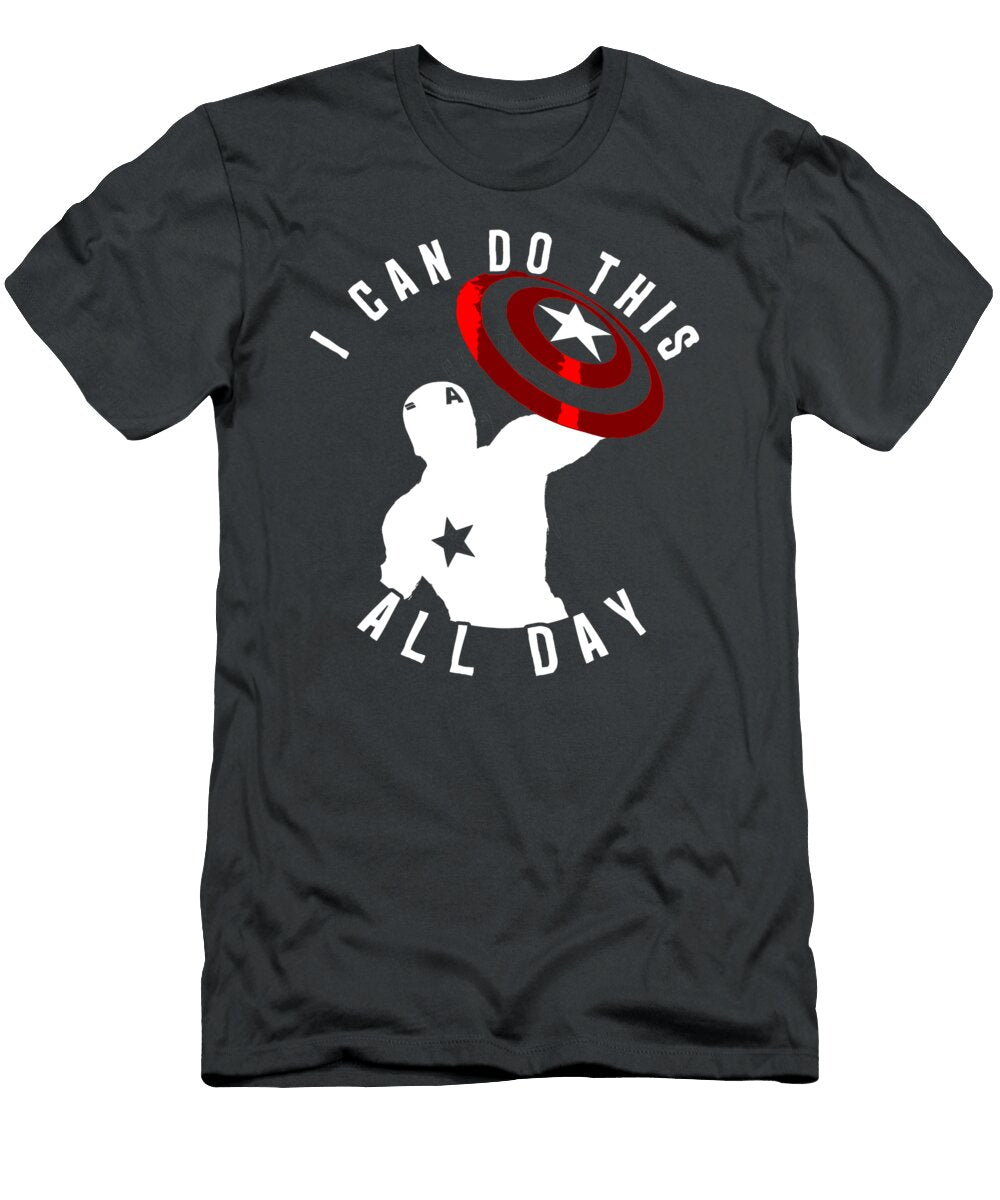 Marvel Captain America I Can Do This All Day Silhouette Dicapr Erinn T-Shirt