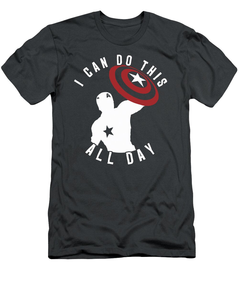 Marvel Captain America I Can Do This All Day Silhouette Kaesom Megga T-Shirt