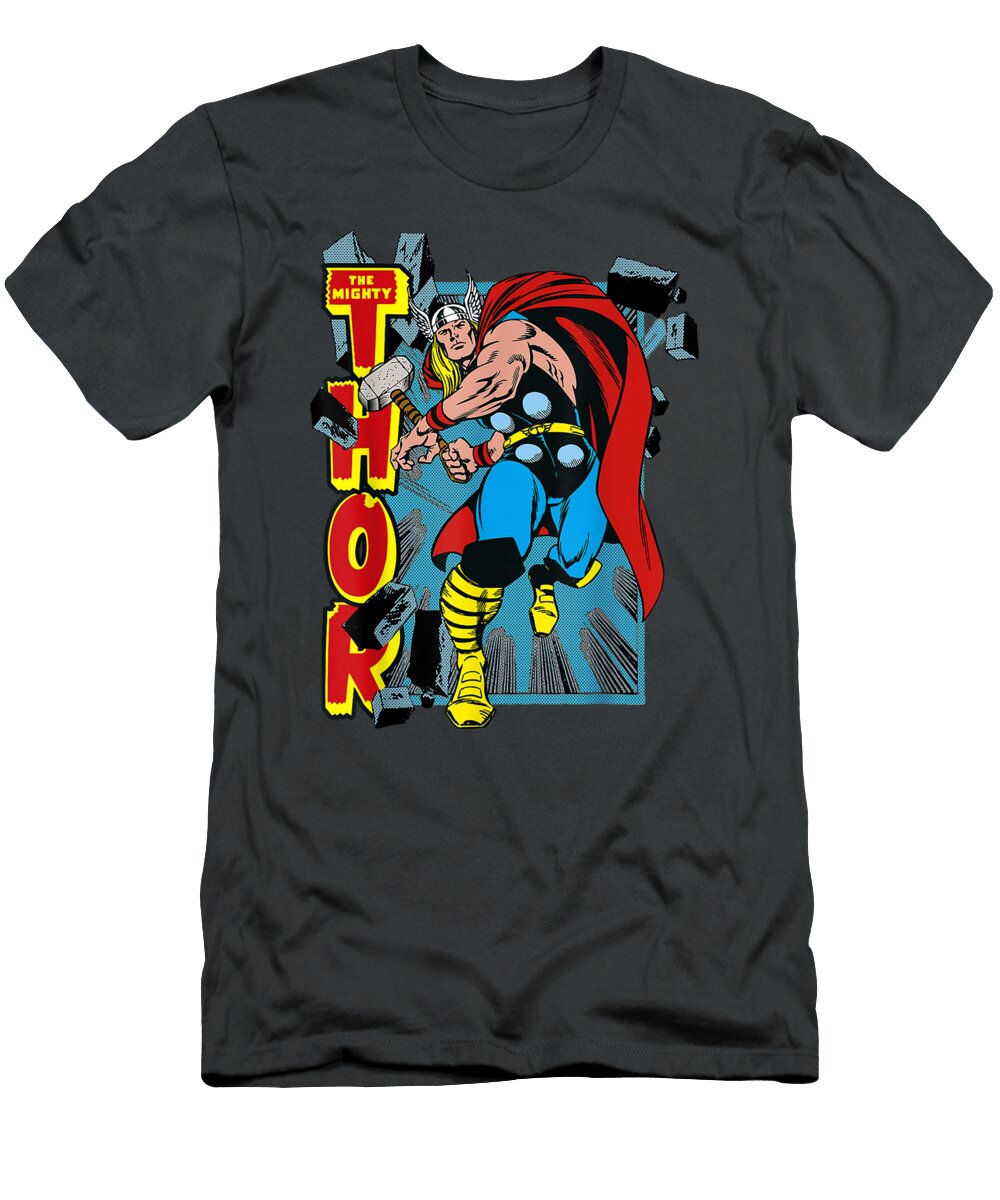 Marvel Classic the Mighty Thor Break Through Style Monte Aimen T-Shirt