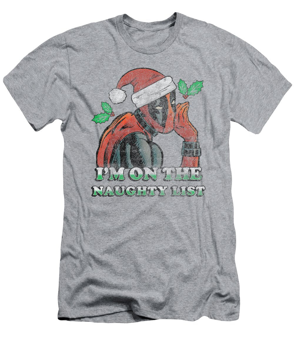 Marvel Deadpool Santa Secret Naughty List Christmas Chaysn Augus T-Shirt