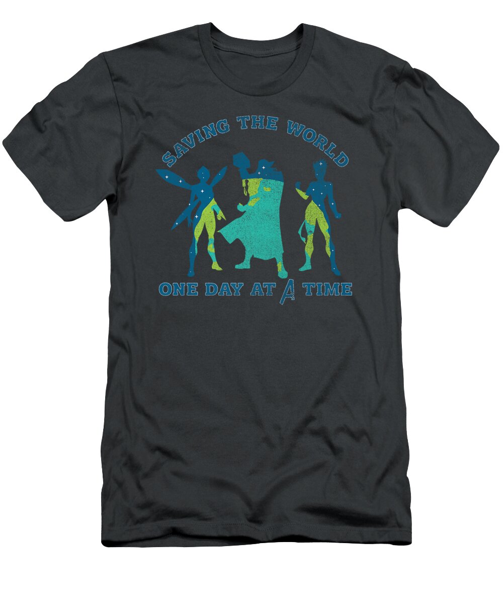 Marvel Earth Day Avengers Saving the World a Day At a Time Premium Earth Day Mischq Illy T-Shirt
