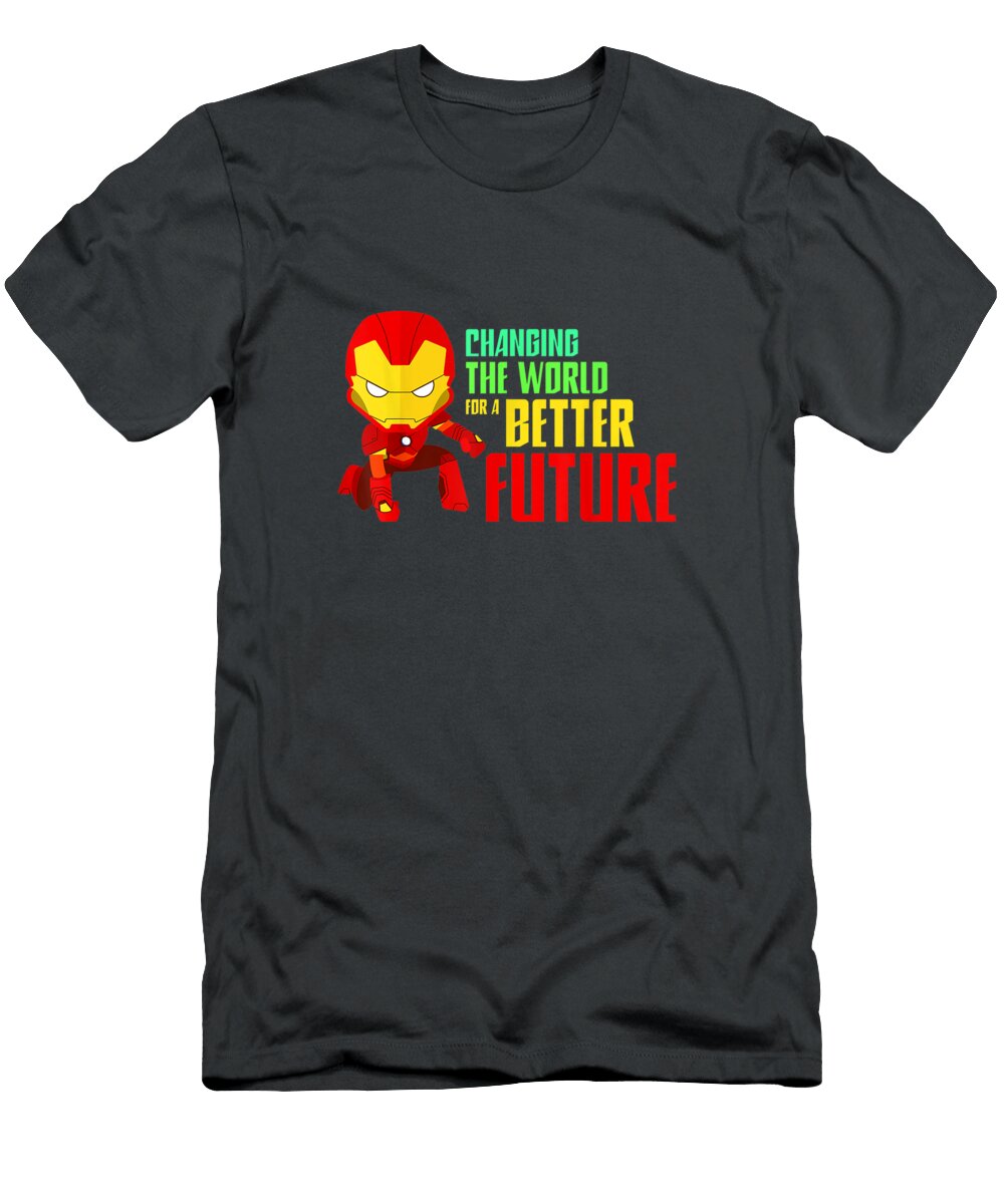 Marvel Earth Day Iron Man Changing the World Earth Day Oghenetejiri5c T-Shirt