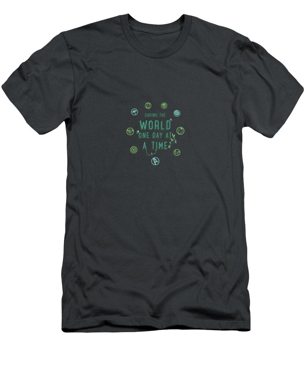 Marvel Earth Day Saving the World One Day At a Time Icons Premium Earth Day Noh9rohai T-Shirt
