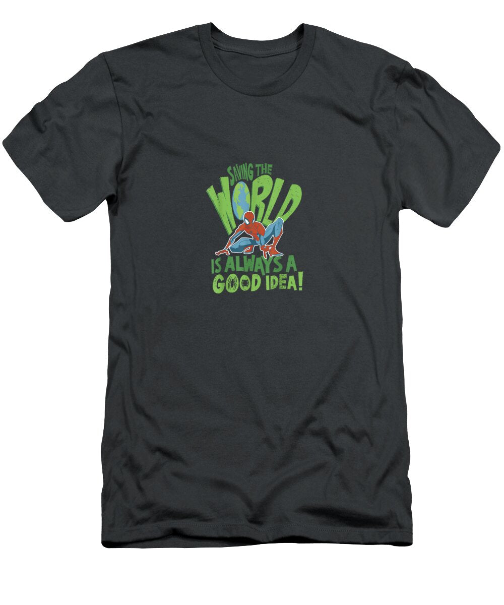 Marvel Earth Day Spiderman Saving the World Is a Good Idea Earth Day Noor5avarr T-Shirt