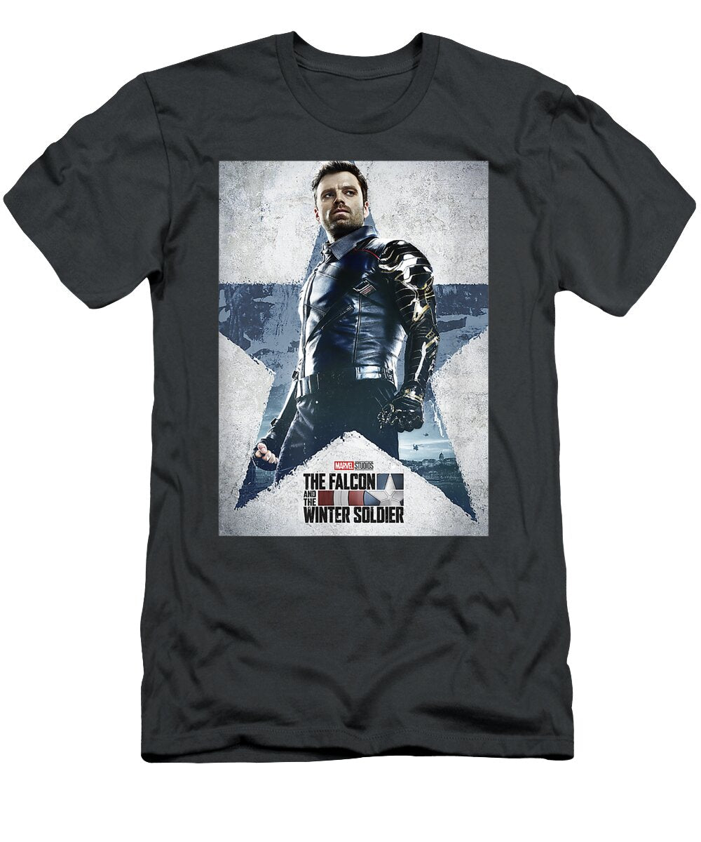 Marvel Falcon the Winteroldier Character Poster Malcol Marjaa T-Shirt