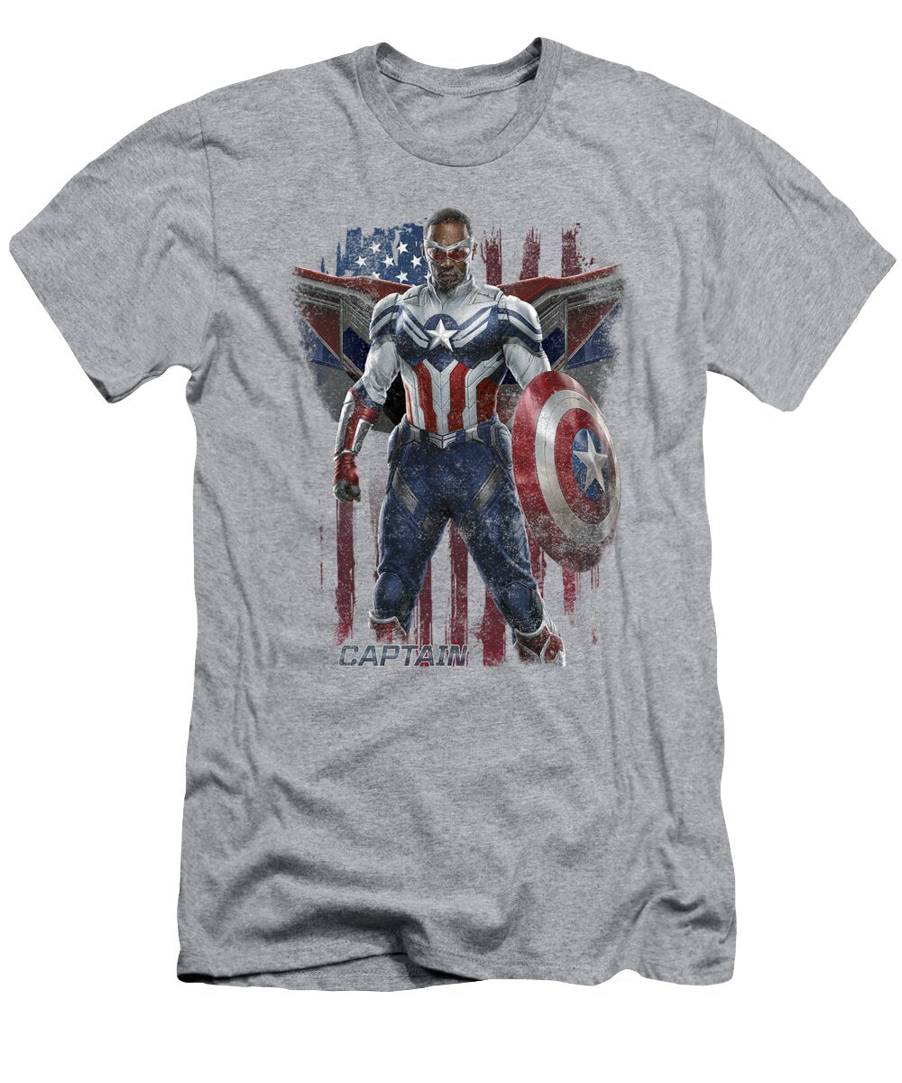 Marvel Falcon Winter Soldier Captain America Flag Portrait Rufus Bronwy T-Shirt