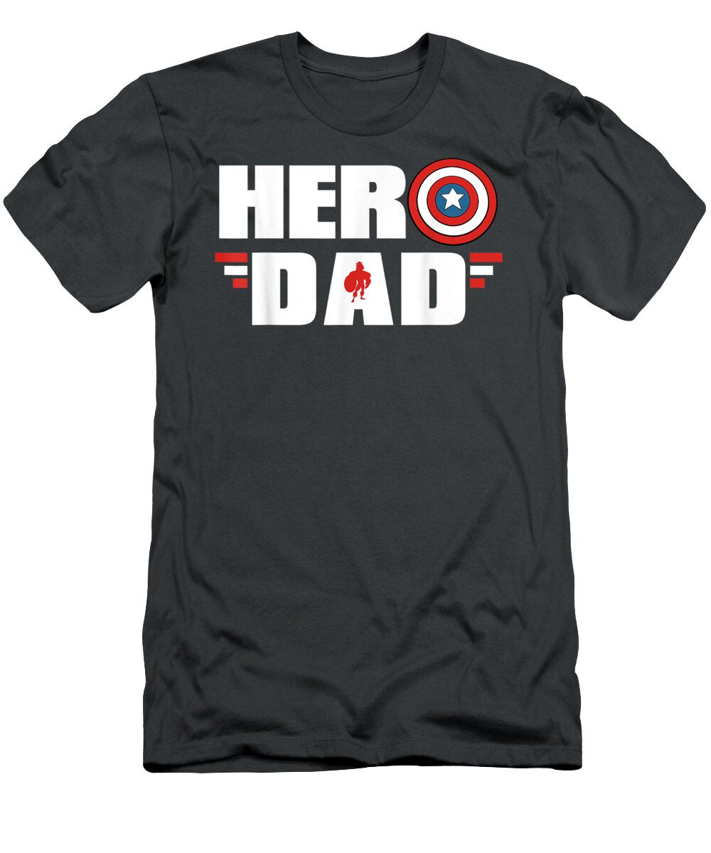 Marvel Fathers Day Captain America Shield Hero Dad Logo1 Darciz Flori T-Shirt