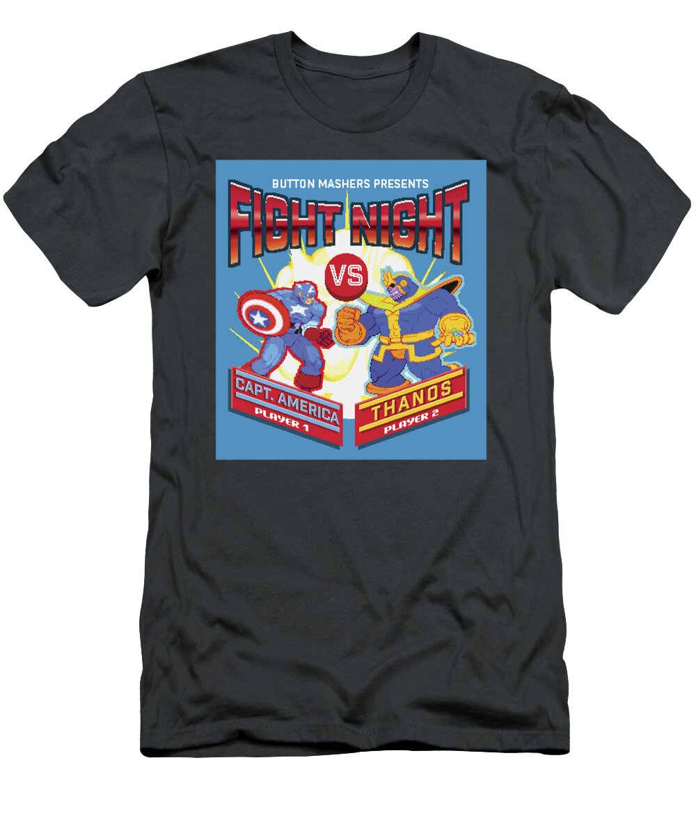 Marvel Fight Night Retro Arcade Captain America Vs Thanos Lachla Maisri T-Shirt