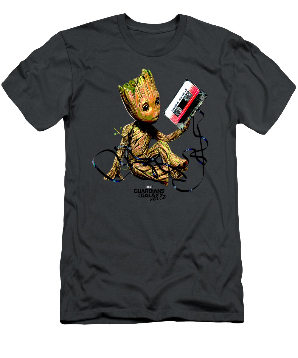 Marvel Guardians of the Galaxy Vol 2 Groot Tape Portrait Kabyn Oslin T-Shirt