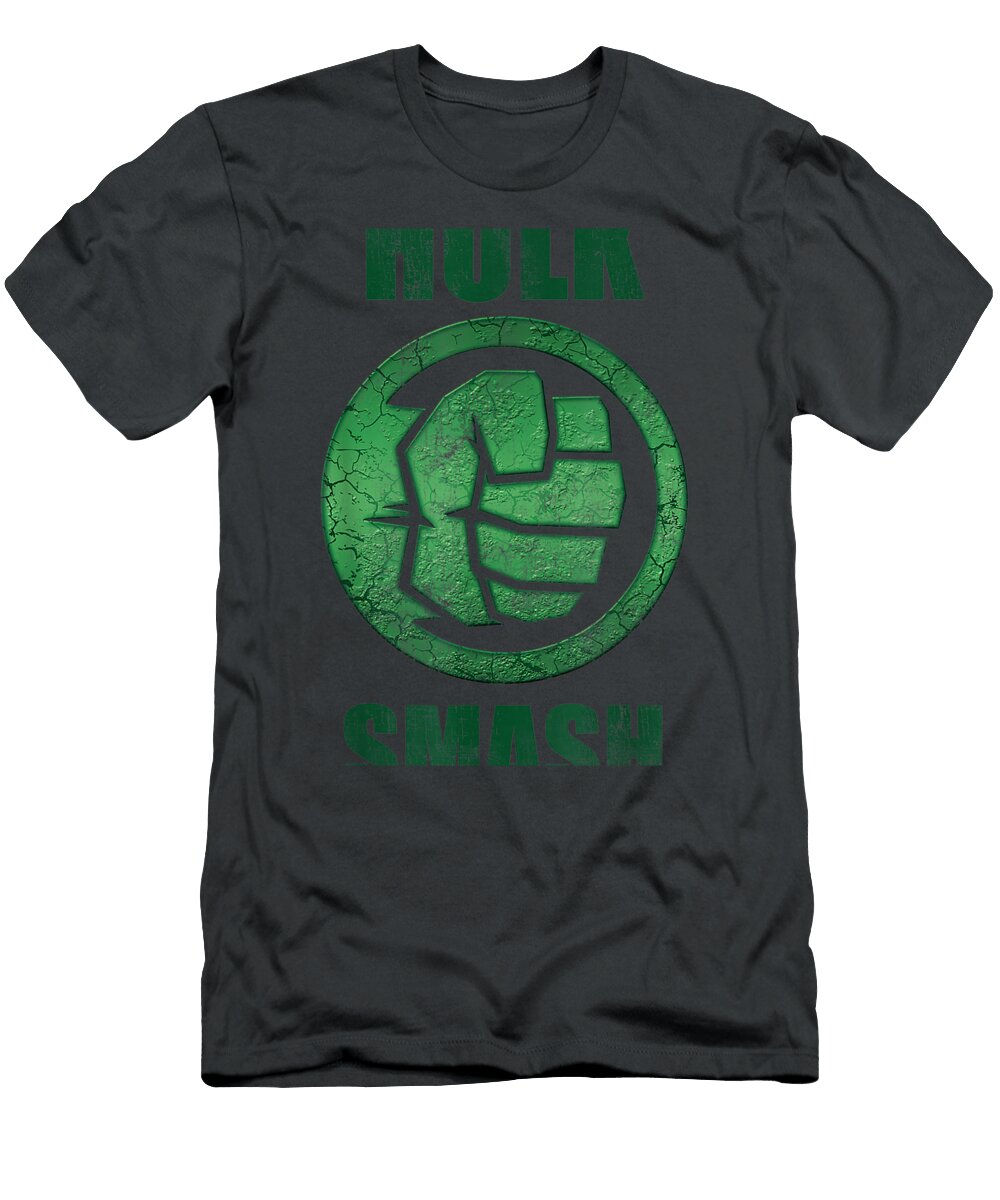 Marvel Hulk Smash Fist Circle Logo Green Stone Poster Jed Niamh T-Shirt