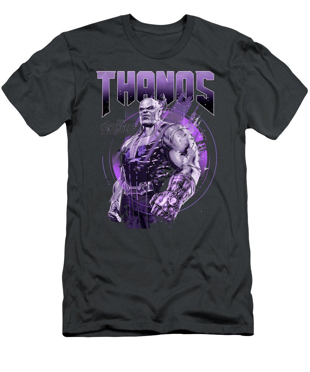 Marvel Infinity War Thanos Purple Distressed Graphic Foxx Ekman T-Shirt