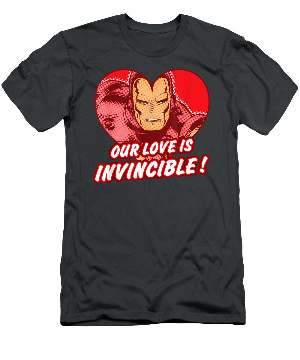 Marvel Iron Man Love Is Invincible Valentines Day Fionap Nicol T-Shirt