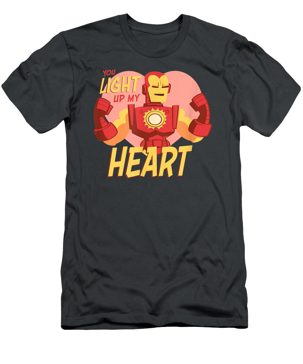 Marvel Iron Man You Light Up My Heart Valentines Day1 Blaind Nuin T-Shirt