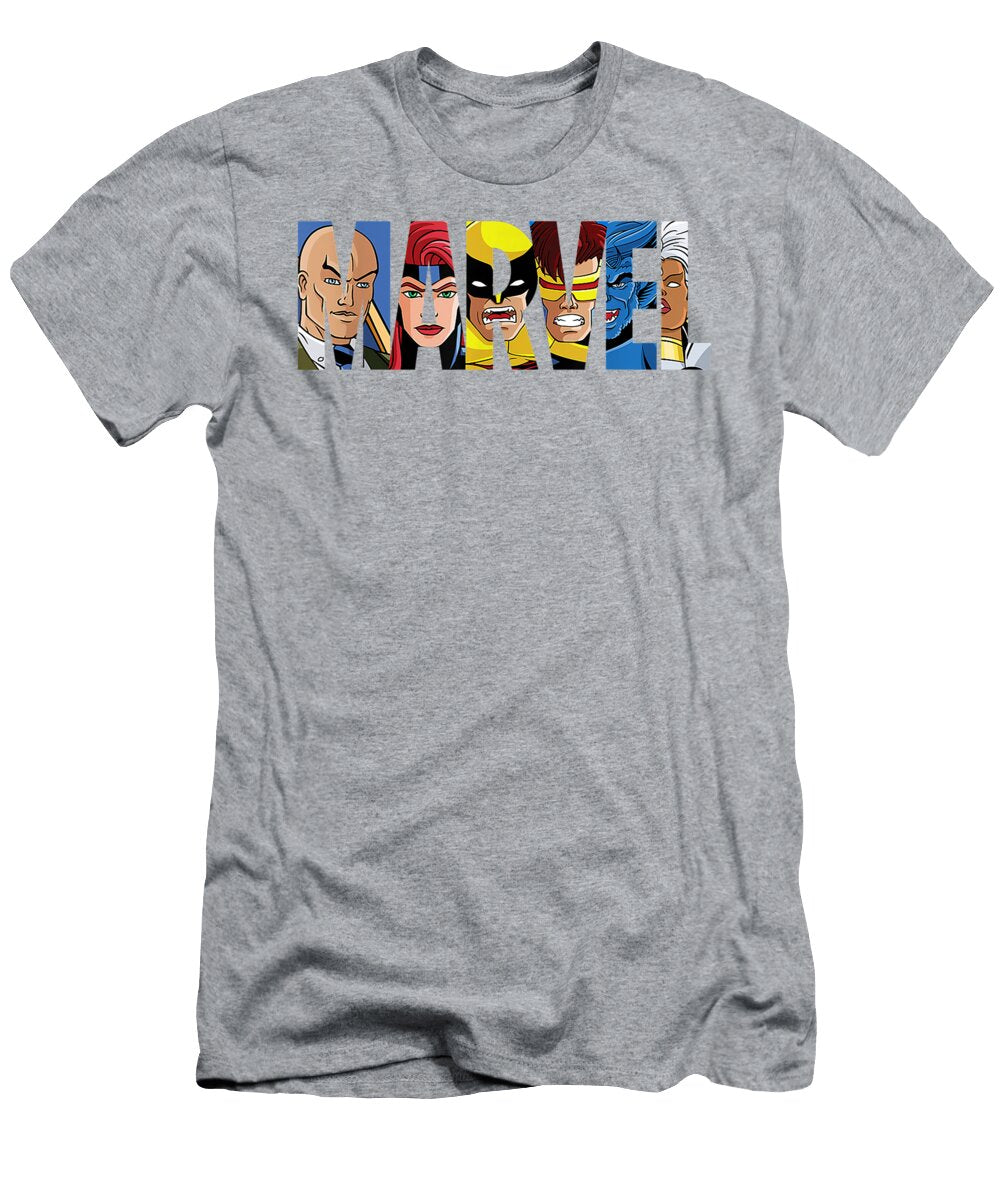 Marvel Logo with Xmen Inside1 Blaind Nuin T-Shirt