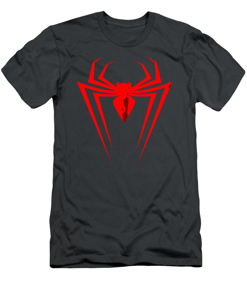 Marvel Spiderman Red Spider Logo Orran Damla T-Shirt