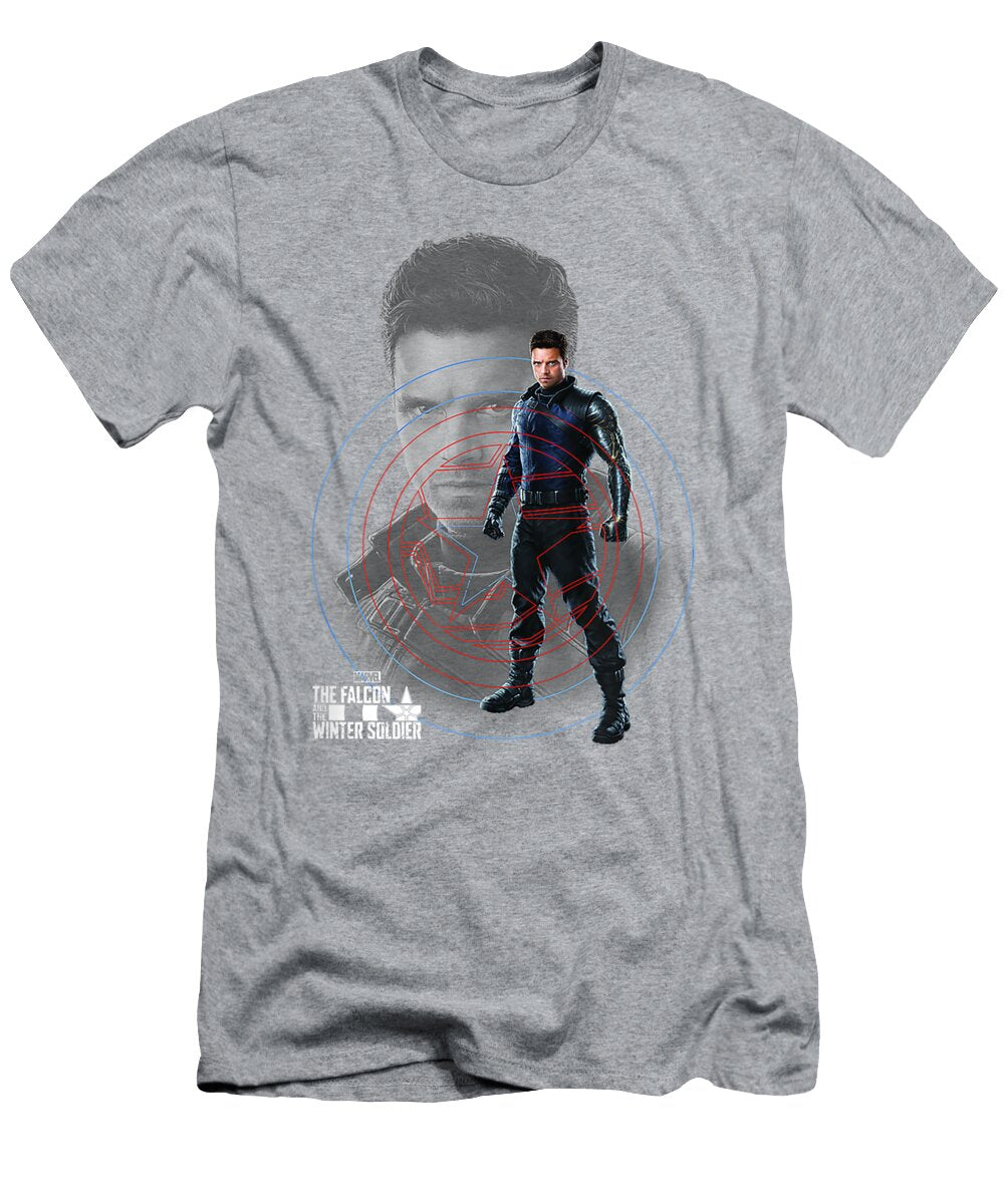 Marvel the Falcon and the Winter Soldier Bucky Collage Foxx Ekman T-Shirt