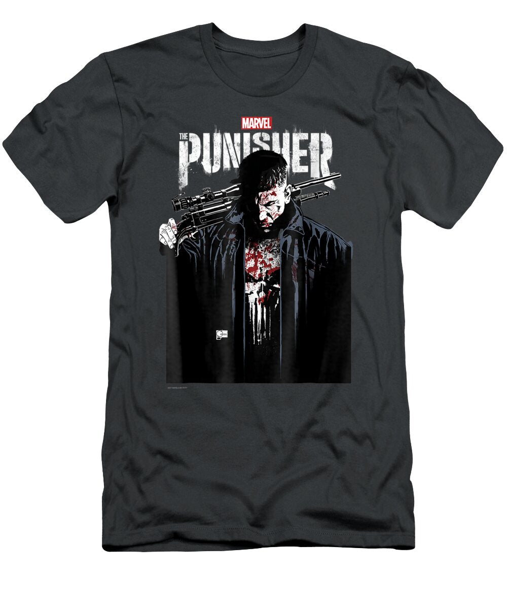 Marvel the Punisher Contrasting Graphic Portrait Yazanj Una T-Shirt