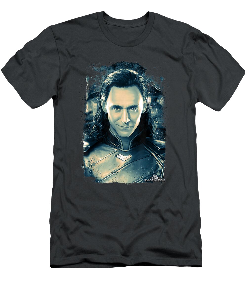 Marvel Thor Ragnarok Loki Distressed Portrait Rayank Hamdo T-Shirt
