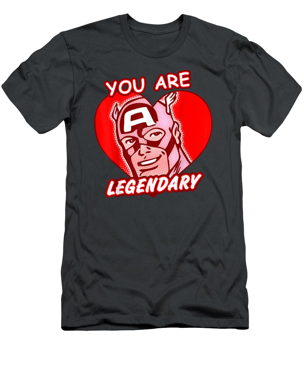 Marvel Valentines Day Avengers Captain America Legendary Augush Manis T-Shirt