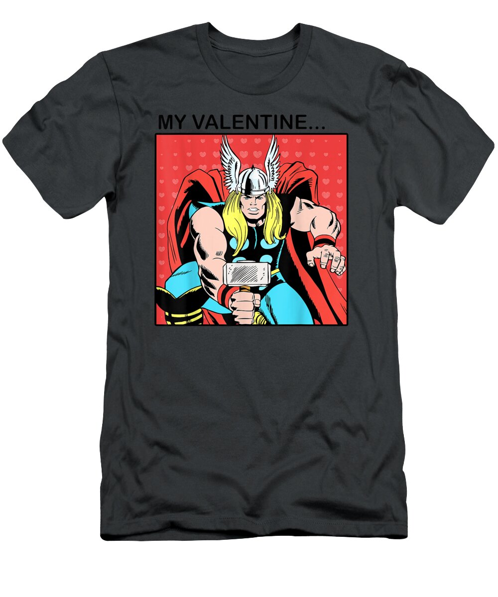 Marvel Valentines Day Thor My Valentine Portrait1 Allym Negan T-Shirt