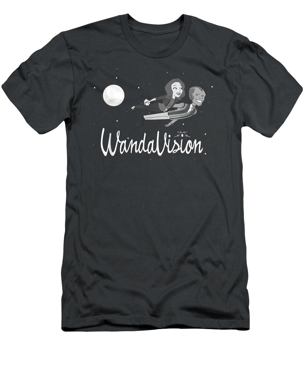 Marvel Wandavision Wanda and Vision 60s Moonlight Flight Jujhar Milly T-Shirt