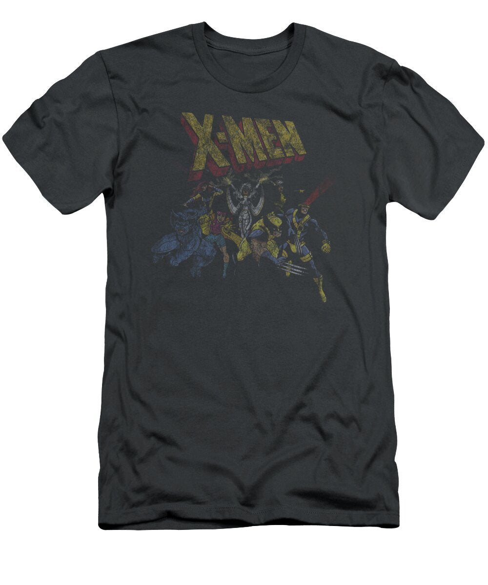 Marvel Xmen Group Shot Distressed Vintage Poster Quintn Yeira T-Shirt