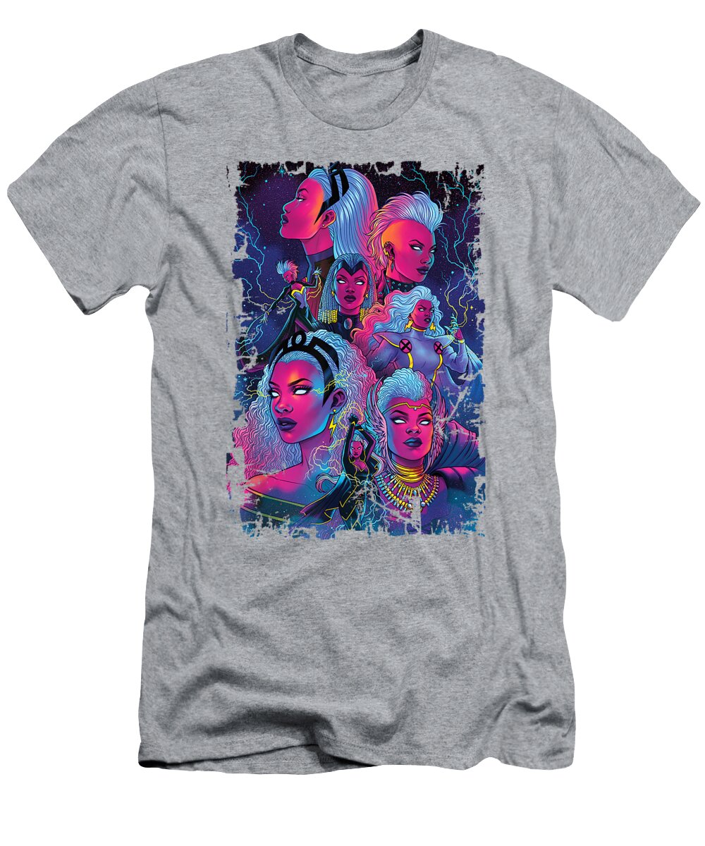 Marvel Xmen Storm of Past and Present Distressed Poster Zeno Sage T-Shirt