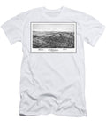 Mcdonald Pennsylvania Vintage Map Birds Eye View 1897 Black and White Carol Japp T-Shirt