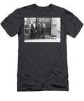 Men Talking on Bank Steps Russell Lee T-Shirt