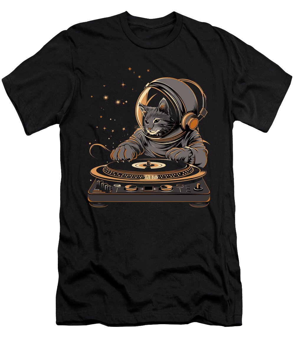 Meow Sical Genius the Art of Cat DJ Dnt Prints Art T-Shirt
