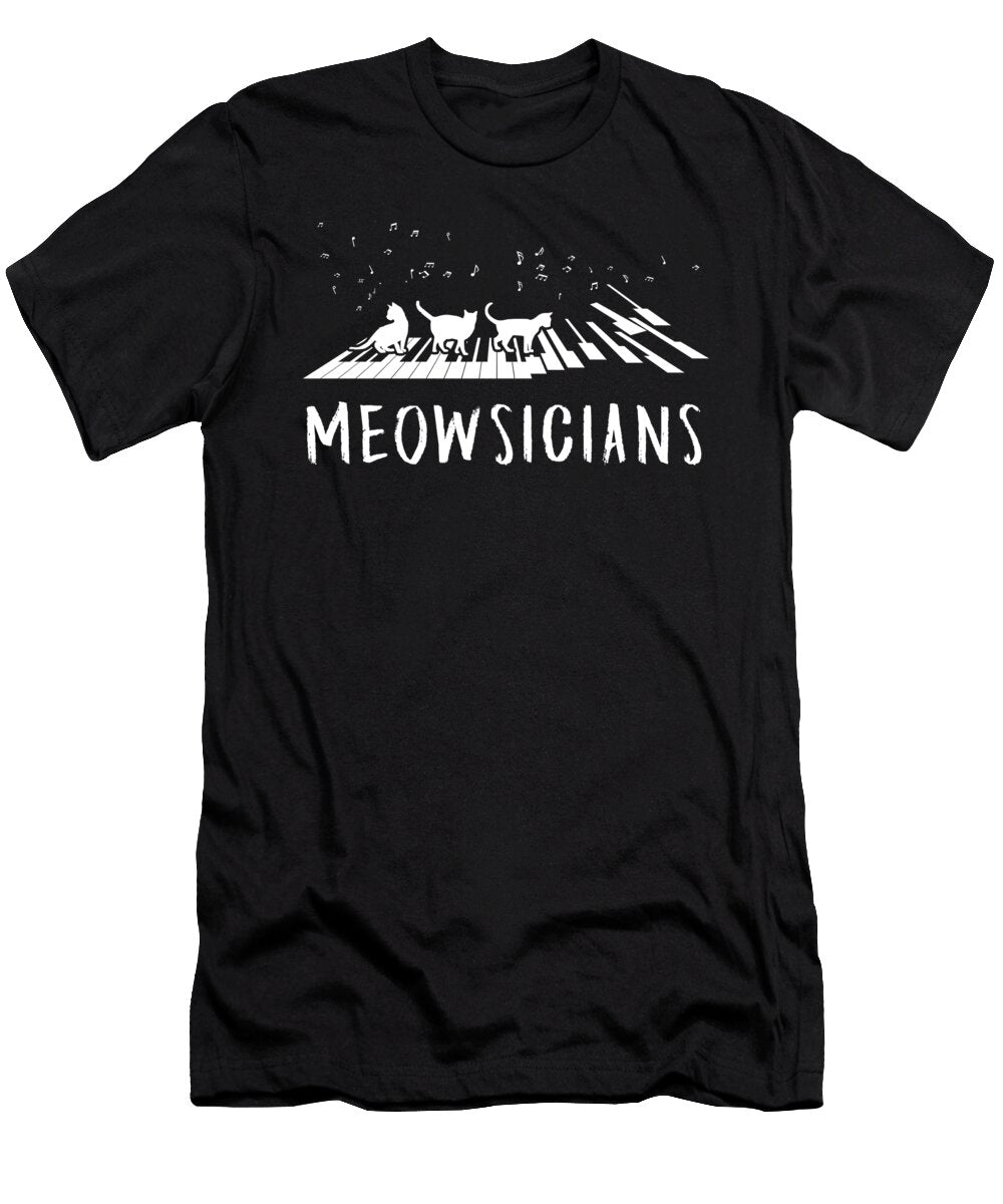 Meowsicians Music Cat Kitten Piano Pianist Gift Thomas Larch T-Shirt