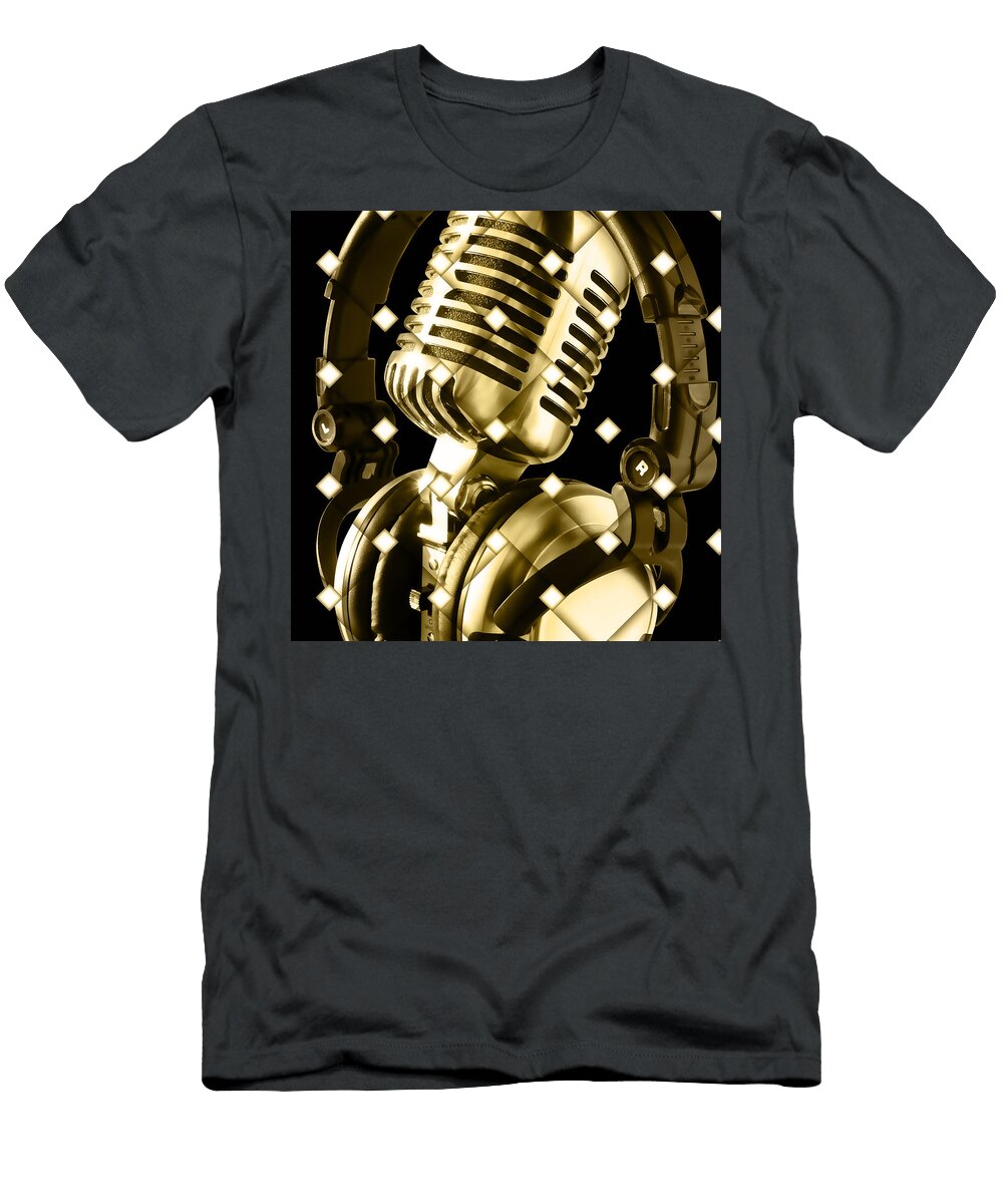 Microphone and Headphones Marvin Blaine T-Shirt