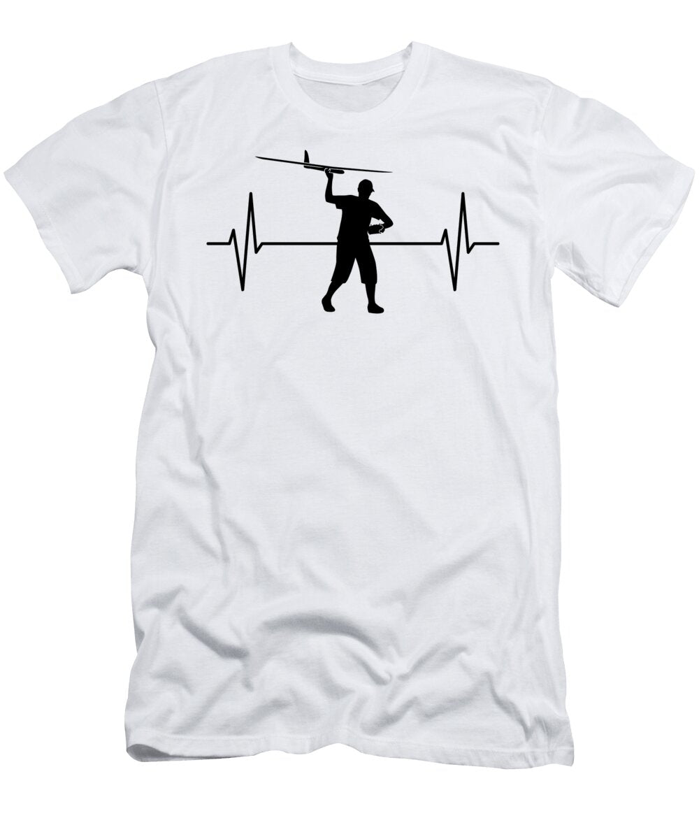 Model Flying Model Maker Airplane Ekg Line Gift John Romeo T-Shirt