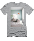 Modern Grey Sofa in Front of Pale Blue Wall in Living Room Ilaria Chiaratti T-Shirt