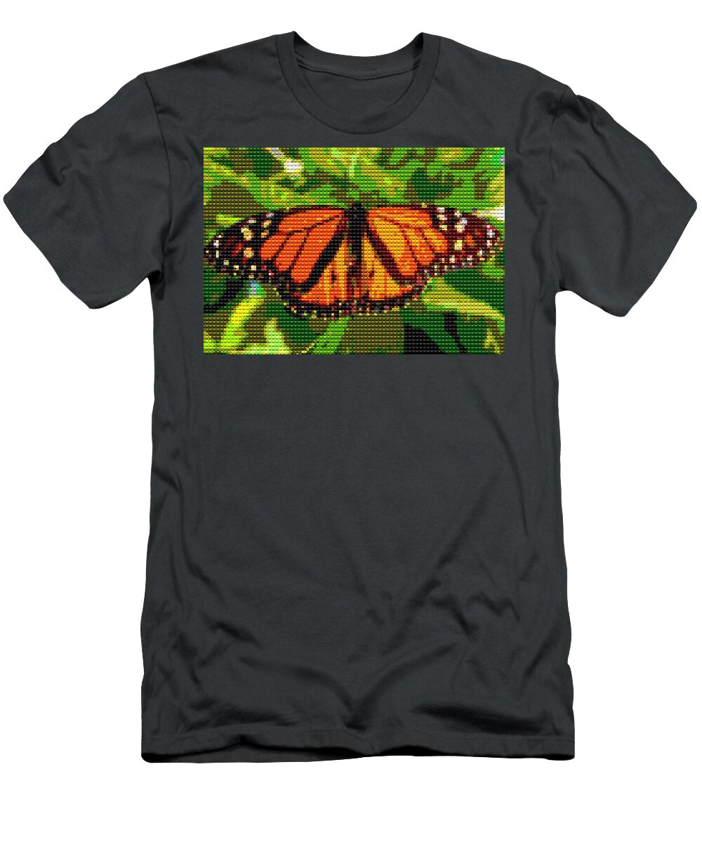 Monarch Butterfly in Lego Blocks Edelberto Cabrera T-Shirt
