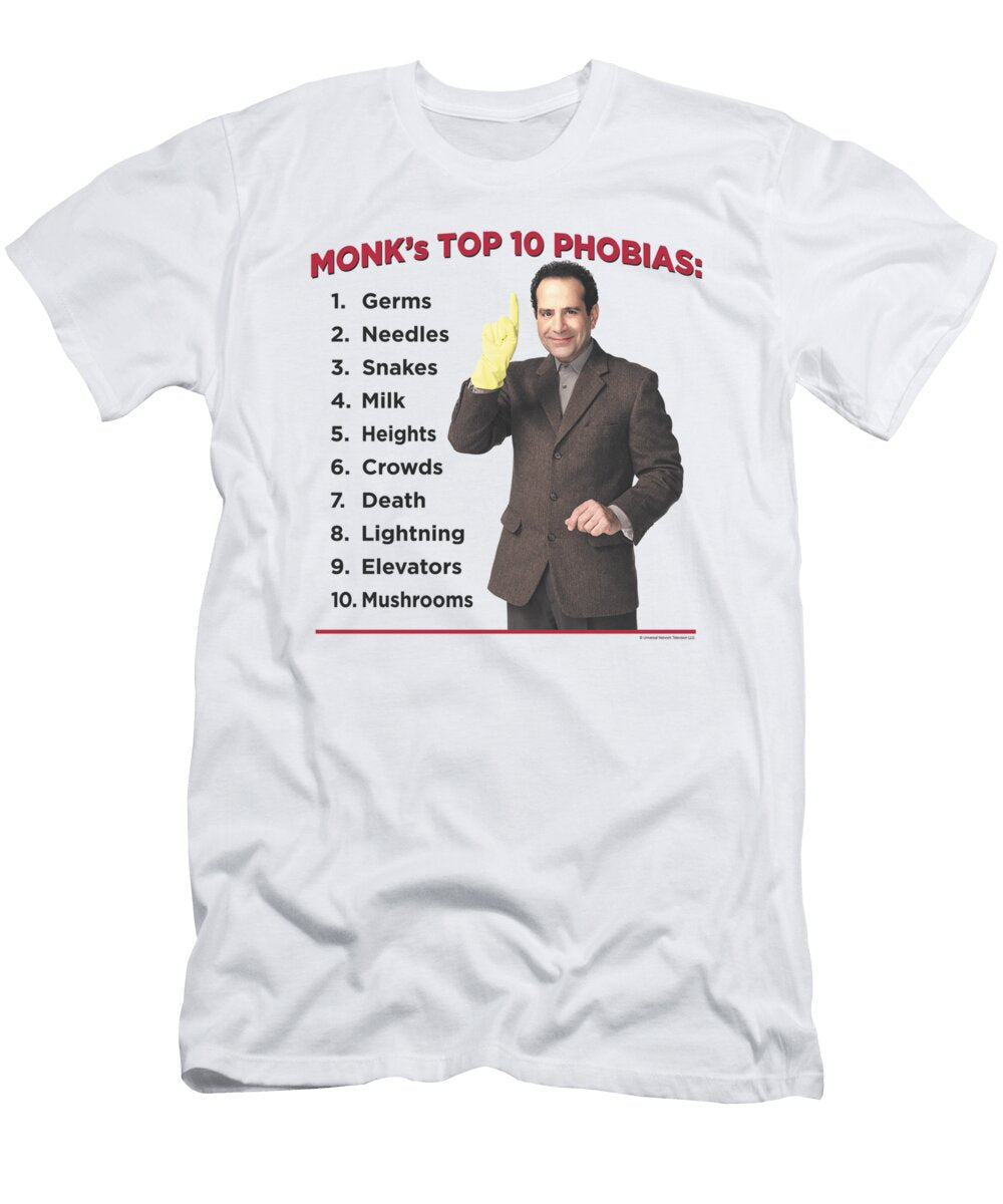Monk Top 10 Phobias Edith Johnsson T-Shirt
