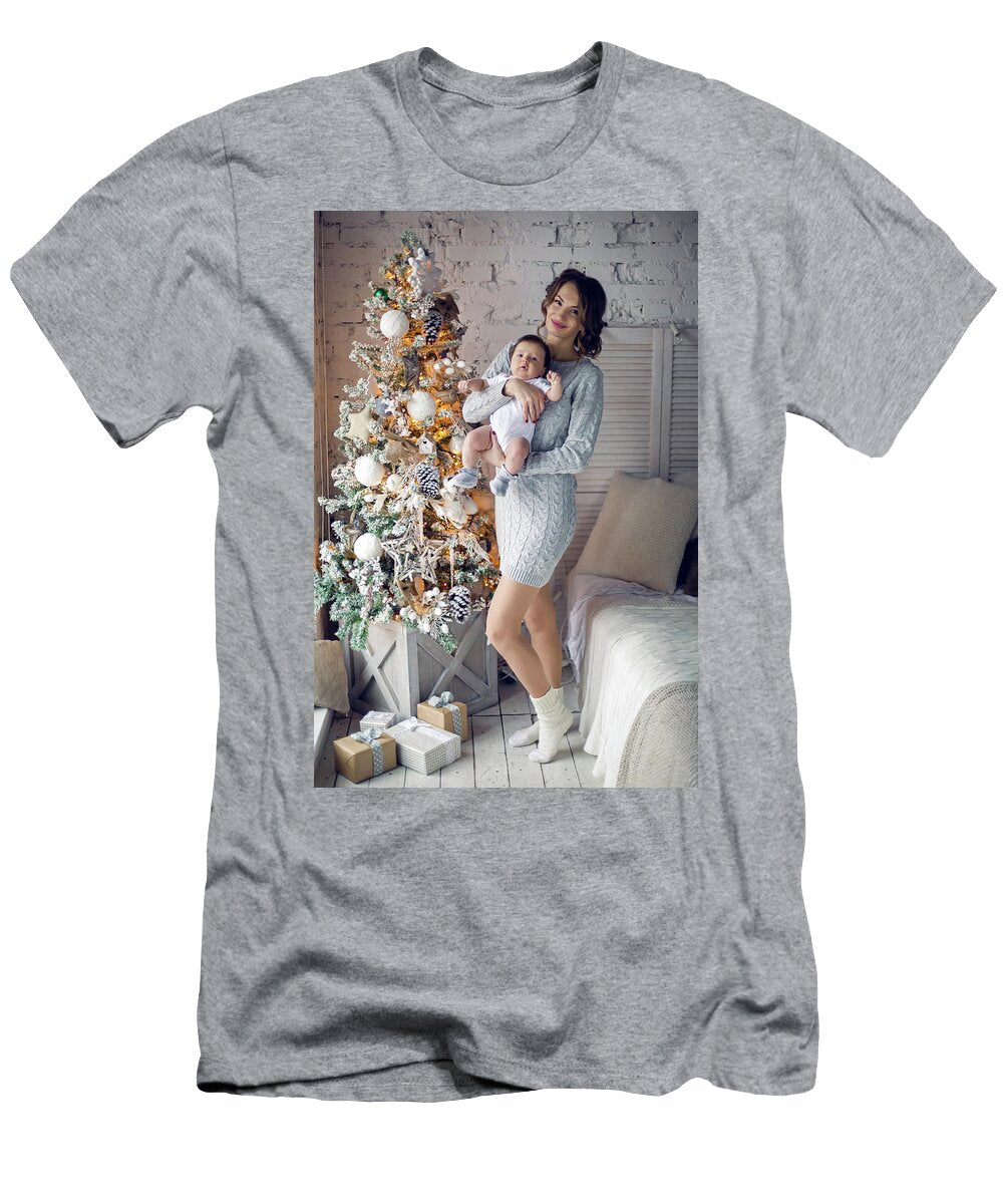 Mother with Newborn Son Standing on the Floor Elena Saulich T-Shirt